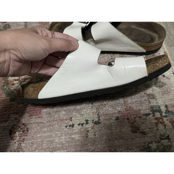 White Patent Leather Arizona Birkenstocks Size 37 EU 6 US Wide - Picture 8 of 12